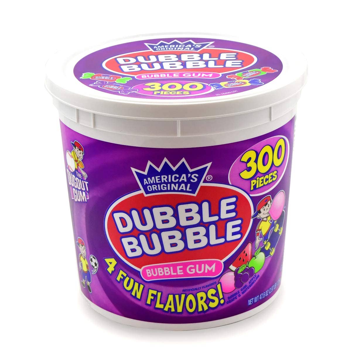 Dubble Bubble Bubble Gum 300 Piece Tub Assorted