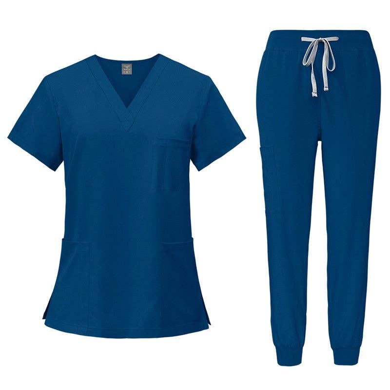 Unisex Quick-Dry Scrub Set - Short Sleeve Tops And Pants