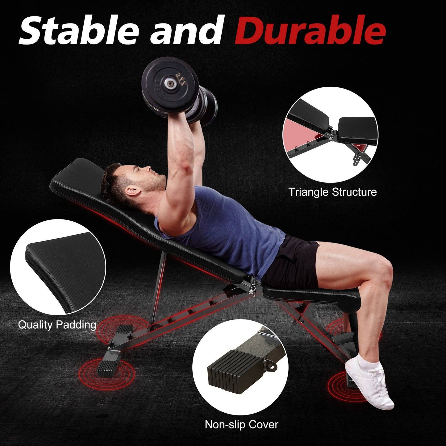 Foldable Weight Bench for Full Body Strength Training