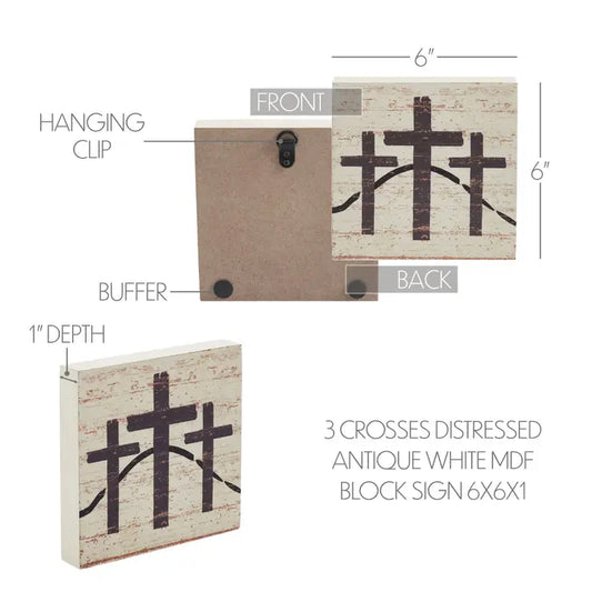 3 Wooden Crosses Sign