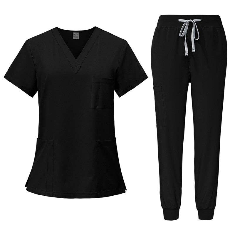 Unisex Quick-Dry Scrub Set - Short Sleeve Tops And Pants