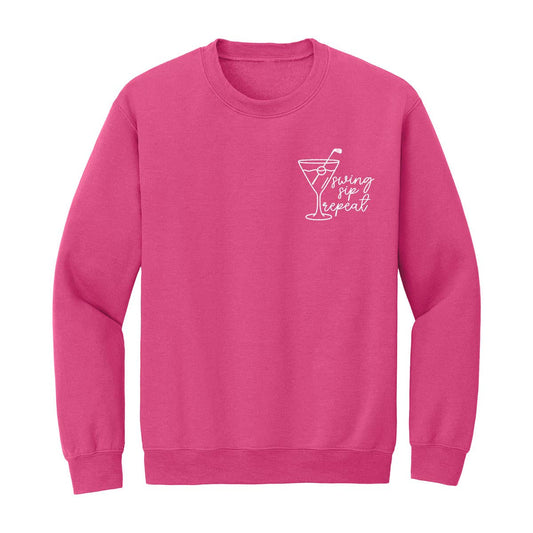 Swing, Sip, Repeat Golf Embroidered Sweatshirt