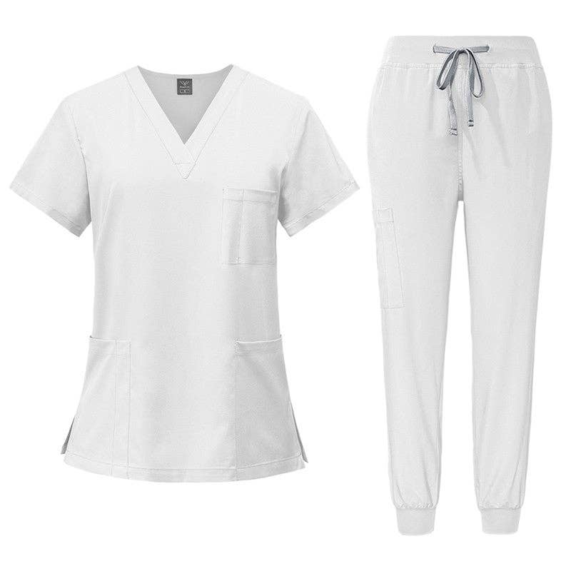 Unisex Quick-Dry Scrub Set - Short Sleeve Tops And Pants