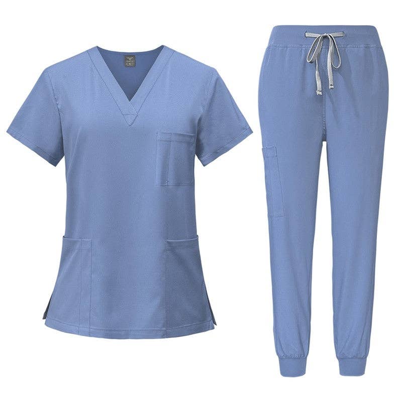 Unisex Quick-Dry Scrub Set - Short Sleeve Tops And Pants