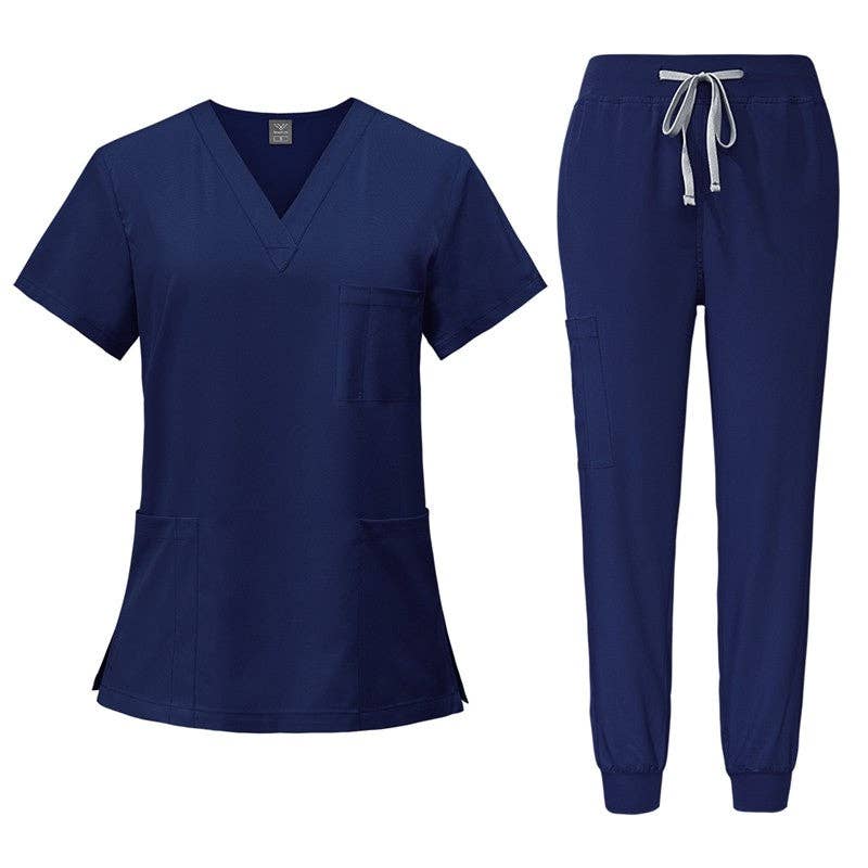 Unisex Quick-Dry Scrub Set - Short Sleeve Tops And Pants