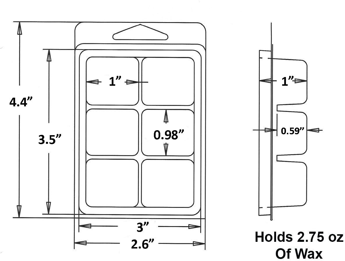 6 Cavity Wax Melt Molds Clear Empty Plastic Candle Box Clams