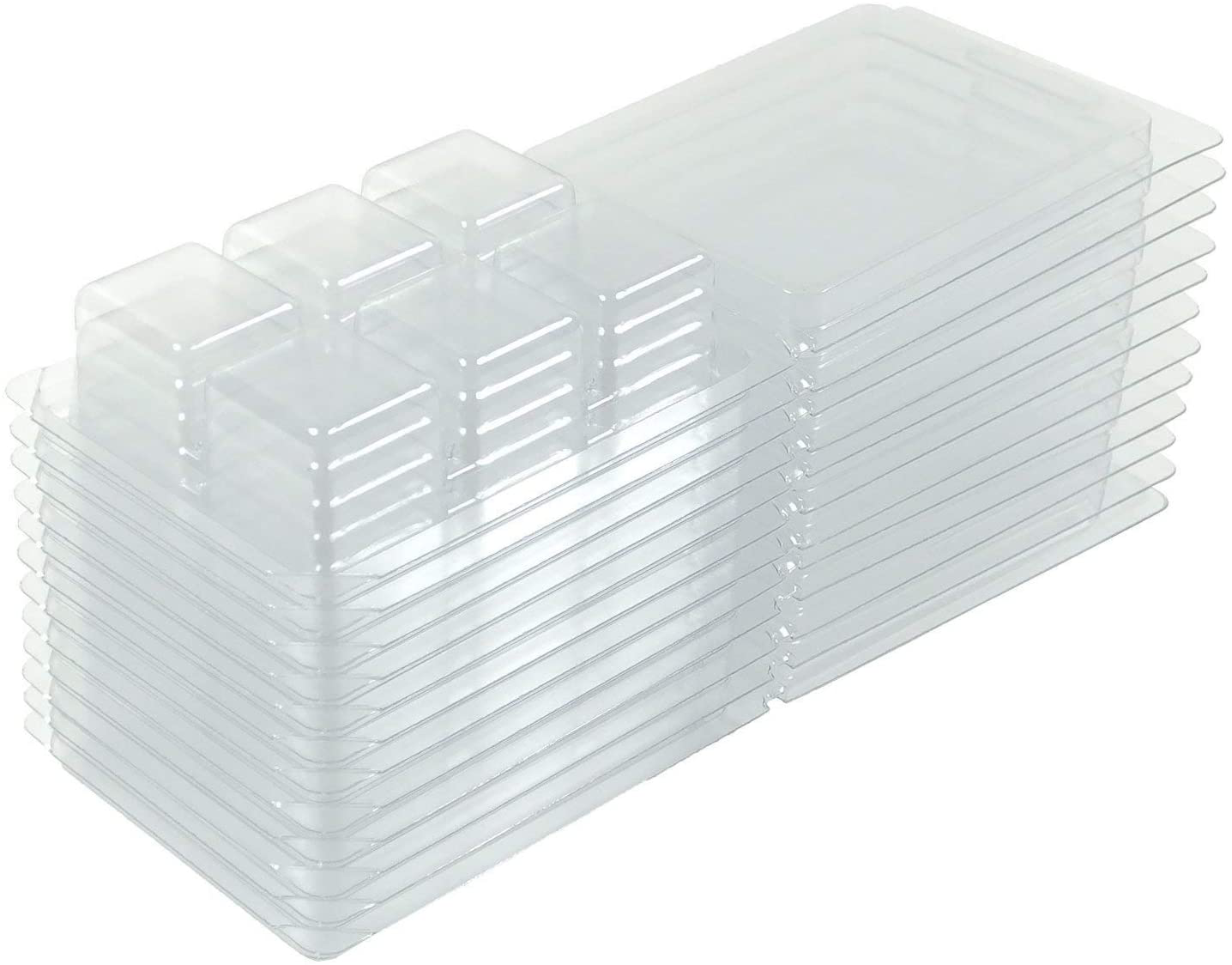 6 Cavity Wax Melt Molds Clear Empty Plastic Candle Box Clams