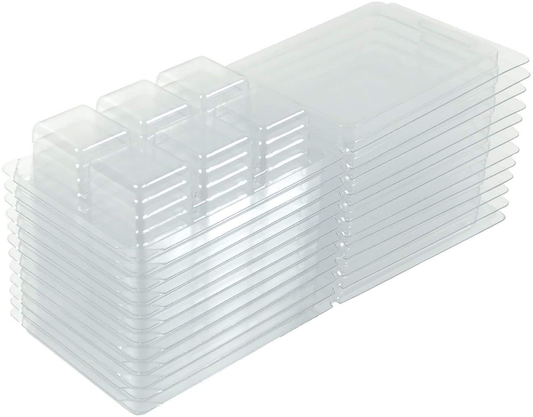 6 Cavity Wax Melt Molds Clear Empty Plastic Candle Box Clams