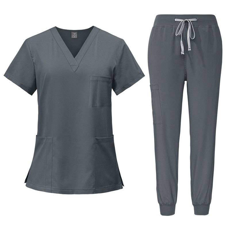 Unisex Quick-Dry Scrub Set - Short Sleeve Tops And Pants